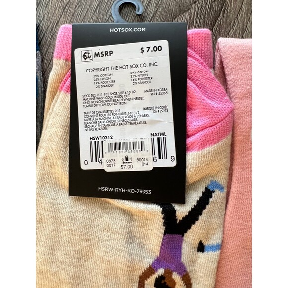 PacSun Socks HotSox L.A Hearts Unite Daisy Pink Blue Dasiy Socks Crew Socks 3 Pr - Picture 6 of 7
